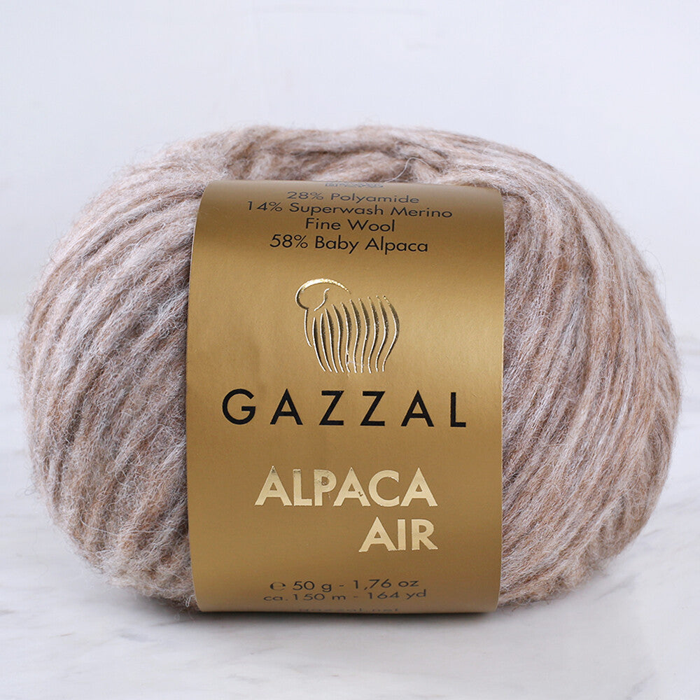 Gazzal Alpaca Air Koyu Bej El Örgü İpi - C:73